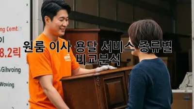 원룸 이사, 용달 서비스 종류별 비교분석